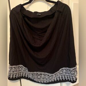Talbots Black with white embroidery skirt